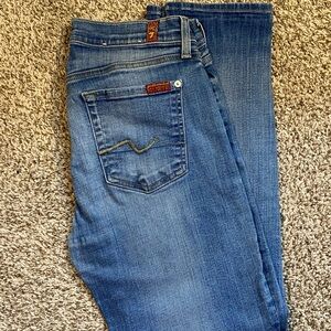 7 For All Mankind Women's Classic Blue Straight Leg Jeans